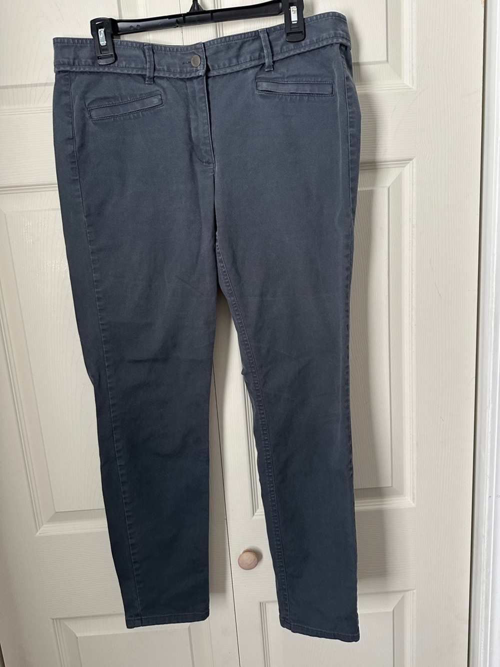 LOFT Slim Straight Pants in Slate Blue-Gray